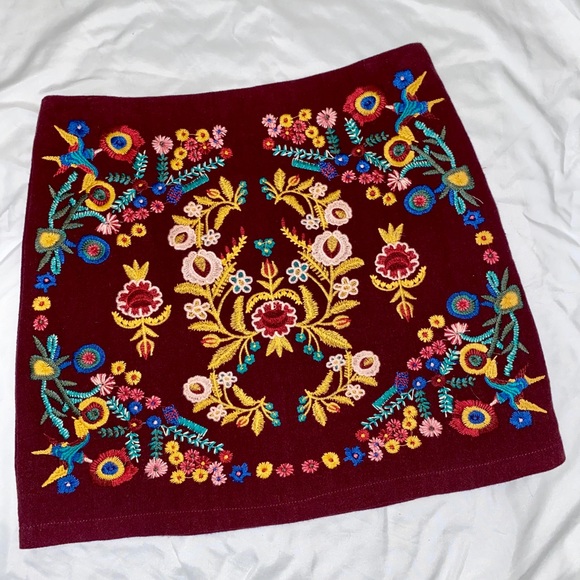 Embroidered Mini Skirt - Picture 2 of 2